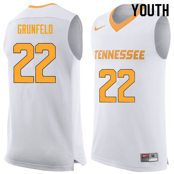 Youth #22 Ernie Grunfeld Tennessee Volunteers College Basketball Jerseys Sale-White